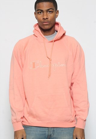 VINTAGE CHAMPION LOGO HOODIE GREY