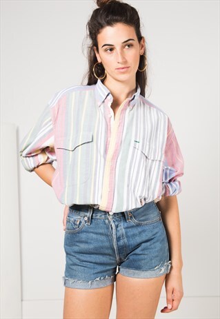 VINTAGE 80S TOMMY HILFIGER SHIRT / S4027