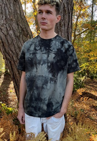 HAND DYED COTTON FOREST ROUND NECK TIE DYE T SHIRT