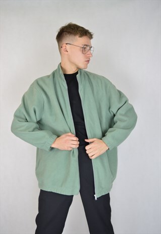 VINTAGE OVERSIZE TURQUOISE FLEECE SWEATSHIRT