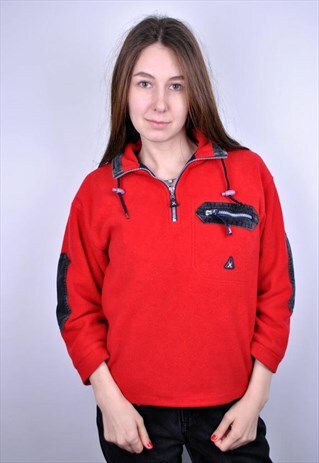VINTAGE RED FLEECE WINTER SWEATSHIRT