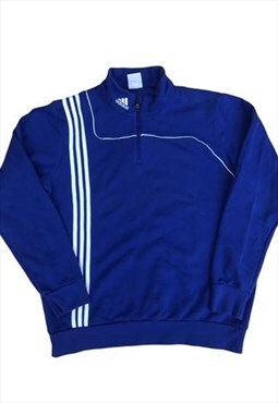 Vintage Adidas Oversized 1/4 Zip Pullover Sweatshirt Jumper 