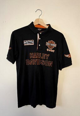 Vintage Harley Davidson black Polo Shirt