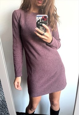 Maroon Mini Long Sleeved Dress - Small