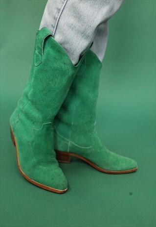 VINTAGE SUEDE LEATHER ANKLE BOOTS