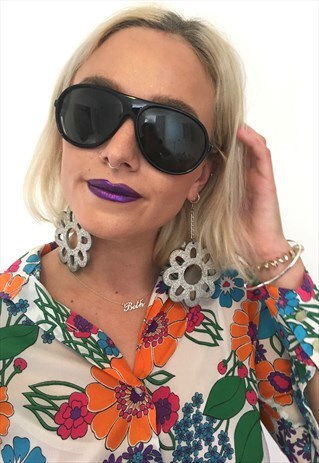 VINTAGE 90S OVERSIZE BLACK AVIATOR SUNGLASSES