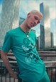 JADE GREEN PSYCHEDELIC GRAPHIC PRINT T-SHIRT