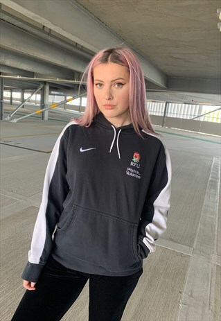 VINTAGE NIKE EMBROIDERED SWOOSH HOODIE