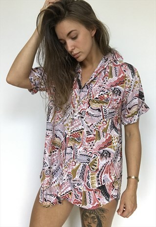 PATTERNED OVERSIZED RETRO VINTAGE UNISEX FESTIVAL SHIRT