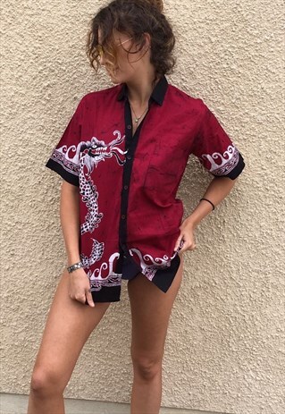 PATTERNED OVERSIZED RETRO VINTAGE UNISEX FESTIVAL SHIRT