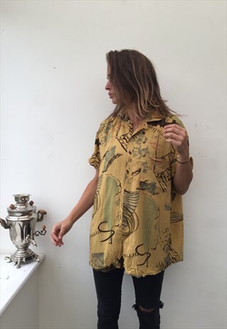 CRAZY PATTERN OVERSIZED RETRO VINTAGE UNISEX FESTIVAL SHIRT