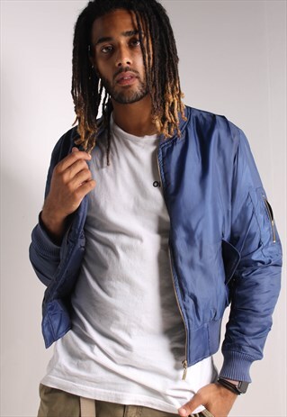 VINTAGE 90'S MA-1 BOMBER JACKET BLUE