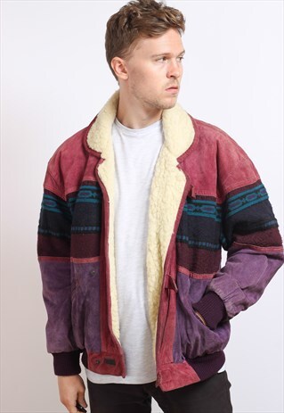 VINTAGE AZTEC FLEECE LINED JACKET