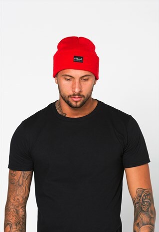 54 FLORAL WINTER BEANIE HAT - RED