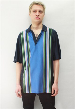 VINTAGE 90' AMAZING CLASSIC COOL OLDSCHOOL STRIPED POLO