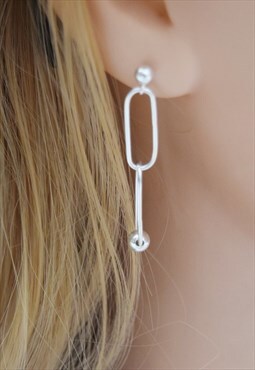 Link Chain Stud Drop Earrings