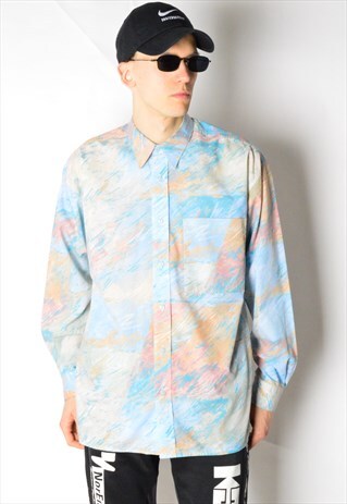 VINTAGE 90S COLOURFUL PASTEL LONG SLEEVE SHIRT