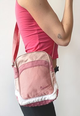 Vintage 00s Y2K Nike Pastel Pink Sport Cross Body Square Bag