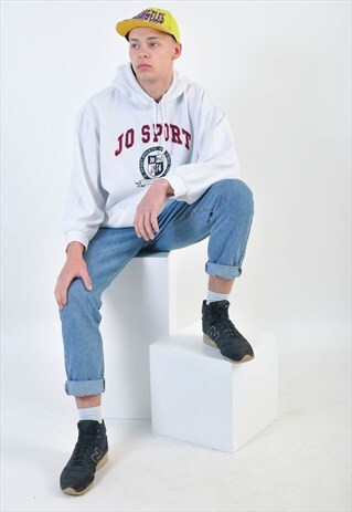 VINTAGE 90S HOODIE IN WHITE