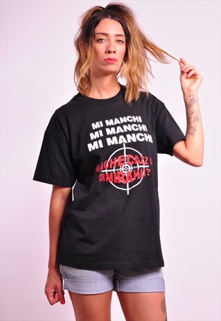 VINTAGE 90S PRINT BLACK T-SHIRT