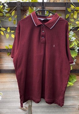 Vintage Yves saint Laurent 1990s burgundy polo shirt XL