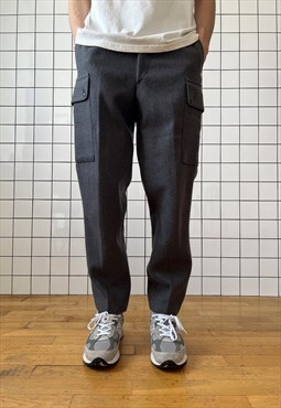 Vintage Military Cargo Pants Work Trousers Grey