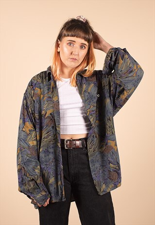 VINTAGE OVERSIZED CRAZY PATTERNED SHIRT /R9073
