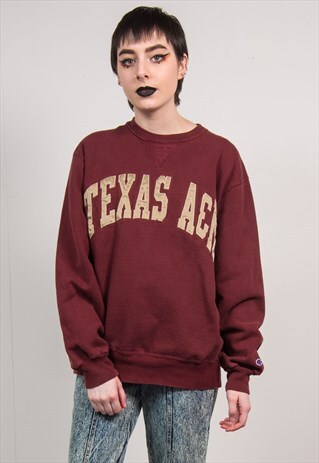 CHAMPION SWEATSHIRT VINTAGE 90'S BURGUNDY TEXAS A&M