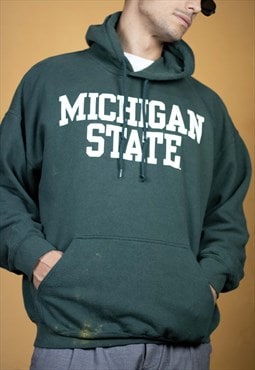 Vintage Gildan Michigan State Hoodie in Green XL