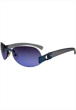 Chanel Sunglasses Rimless Blue Purple Tinted CC Logo 4037