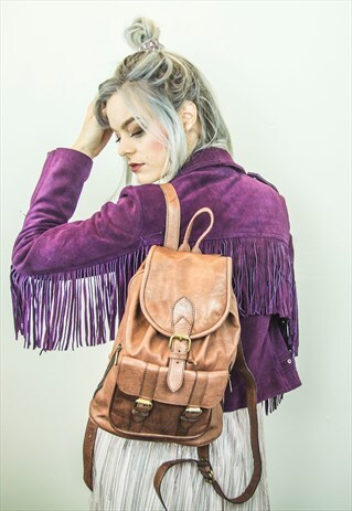 SOFT TAN LEATHER URBAN RUCKSACK WITH SIDE POCKETS