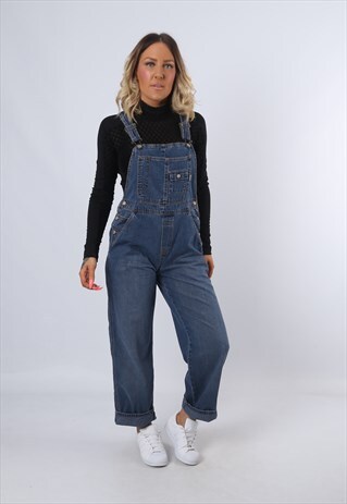 DUNGAREES BLUE JEANS VINTAGE DENIM 90'S UK 10 (CK2V)