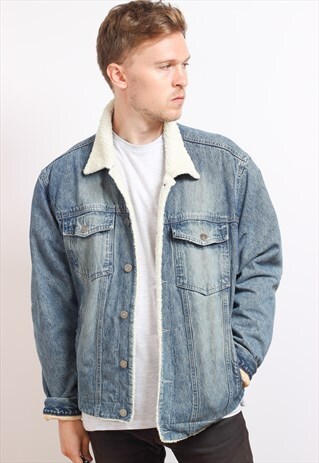 VINTAGE FLEECE LINED DENIM JACKET