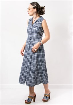 Vintage 90's grunge dress in plaid sleeveless size M/L