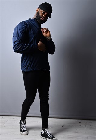 BLUE ADIDAS 1/4 ZIP SHELL JACKET TJ6879