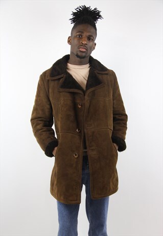 VINTAGE AMAZING SUEDE SHEEPSKIN WINTER COAT