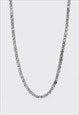 WOMEN'S 5MM 20" DIAMOND ICED CURB NECKLACE CHAIN - SILVER