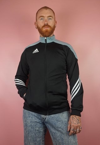 VINTAGE 1990S ADIDAS BLACK AND GREY TRACK JACKET