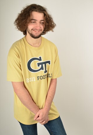 VINTAGE GT FOOTBALL T-SHIRT IN GREY