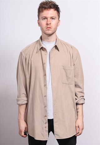 VINTAGE CORDUROY CORD SHIRT BEIGE