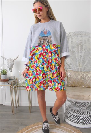 DRESS SWEATSHIRT VINTAGE FABRICS TIGER