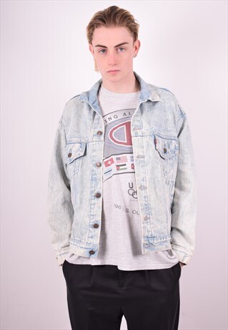 LEVI'S MENS VINTAGE DENIM JACKET MEDIUM NAVY BLUE 90'S