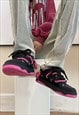 CHUNKY SOLE SLATER SHOES PINK FINISH PLATFORM TRAINERS BLACK