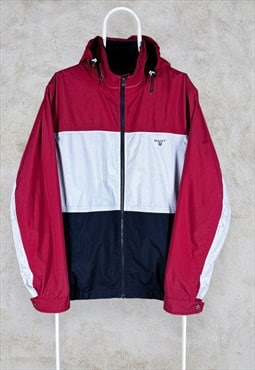 Gant Deck Jacket Waterproof Nylon Red White Blue Striped L