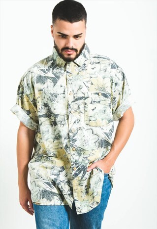 VINTAGE 80S HAWAIIAN SHORT SLEEVE SHIRT / S5900