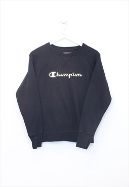 Vintage Champion spell out sweatshirt in black. Best fits M