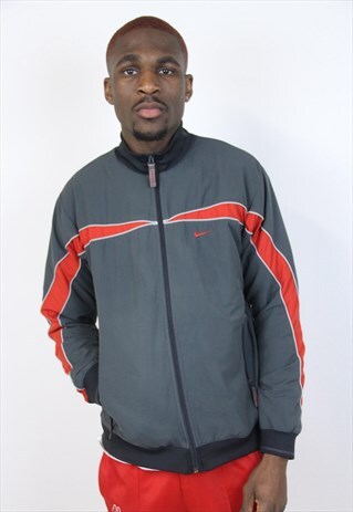 VINTAGE NIKE GREY PATTERNED SPORTS JACKET