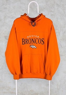 Vintage Orange NFL Hoodie Denver Broncos Large