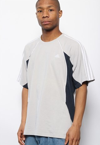 VINTAGE ADIDAS LOGO T-SHIRT GREY