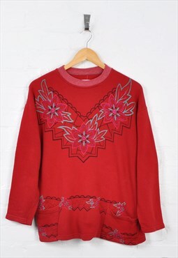 Retro Sweater Red Ladies Medium